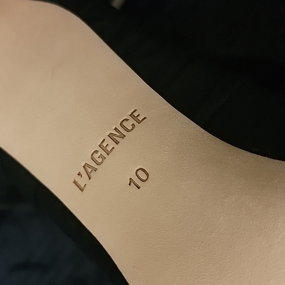 L’AGENCE MARIE POINTED TOE PUMPS SHEER RUCHED TULLE BLACK  NWOT - Picture 6 of 8